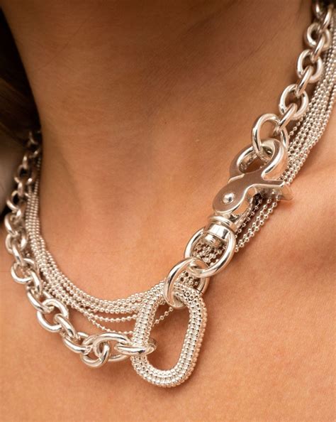 Isla Statement Necklace - Silver | Silver necklace statement, Chunky ...