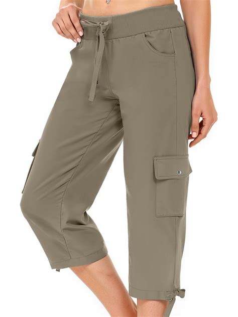 Rosvigor Womens Cargo Capris, Lightweight Quick Dry Hiking Pants ...