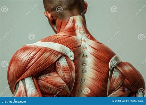 The Muscular Back of a Man Showcasing Well-defined Muscles, Including the Shoulder Blade Area ...
