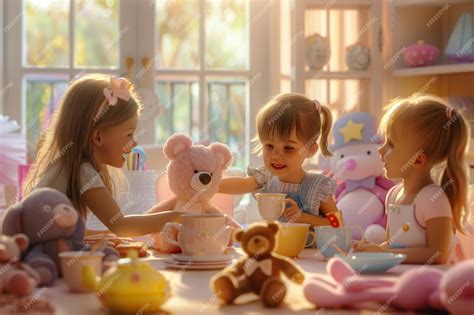 Kids Having Tea Party