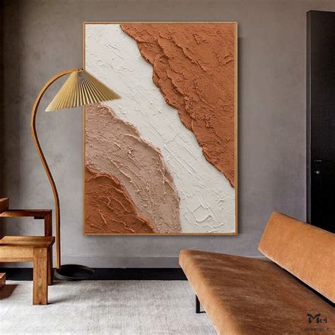 Large Terracotta Textured Wall Art 3D Texture Art Plaster Wall Art ...