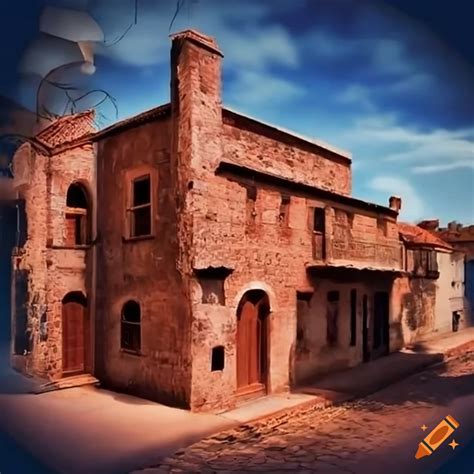 Spanish-style brick house on Craiyon