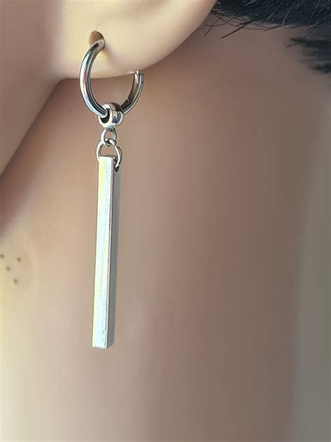 One Clip-on Stick Dangle Stick Earring Male Stick Dangle Stick Long ...