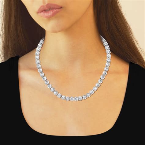 94 ctw Round Lab Grown Diamond Tennis Necklace - Grownbrilliance