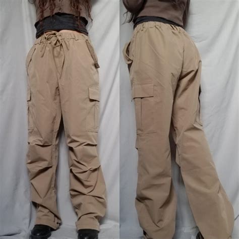 New with Tags NWT khaki tan parachute cargo pants.... - Depop