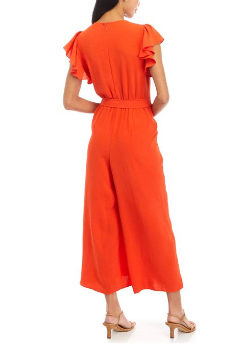 Vince Camuto Petite V-Neck Flutter Sleeve Jumpsuit | Belk
