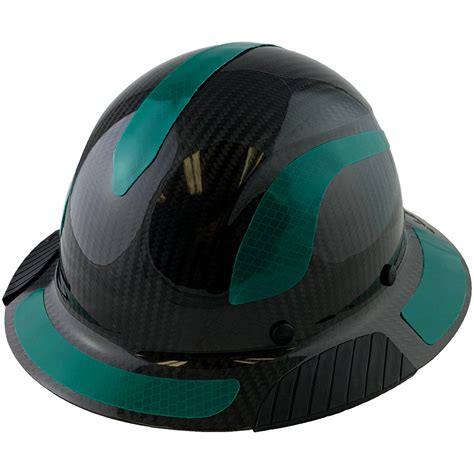 Actual Carbon Fiber Hard Hat - Full Brim Glossy Black with Reflective ...