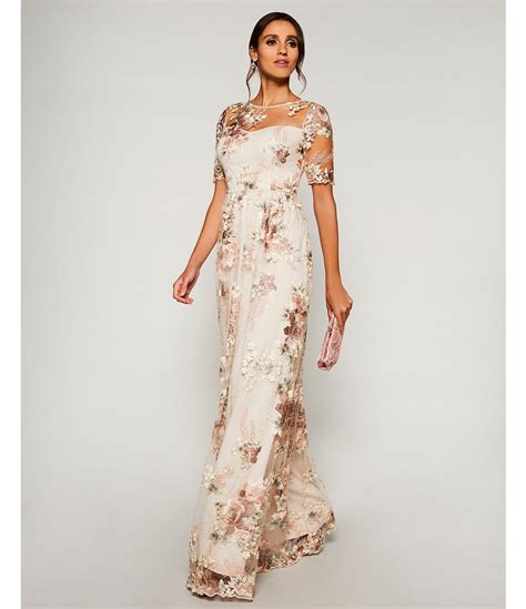 Floral Embroidered Illusion Gown
