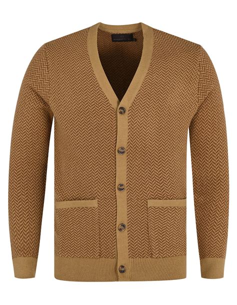 Brown Cardigan Sweater For Men