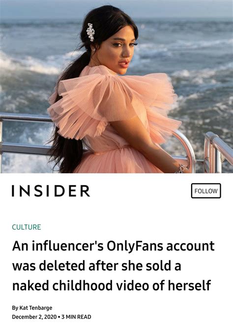 Influencers OnlyFans account deleted after she sold a naked video of herself as a child for 3 ...