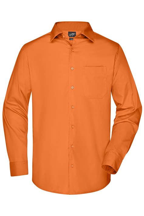 Men Men's Business Shirt Long-Sleeved Orange-Daiber