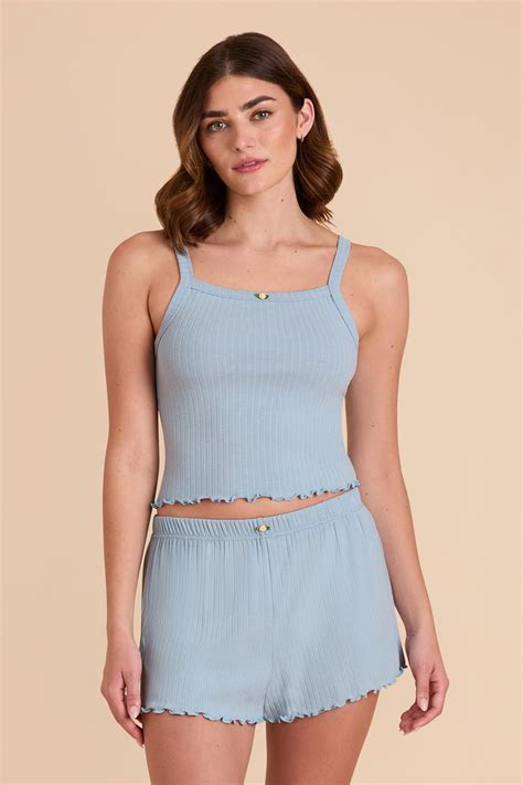 Sunday Pointelle Pajama Set in Mist Blue | Birdy Grey | Short pj set ...