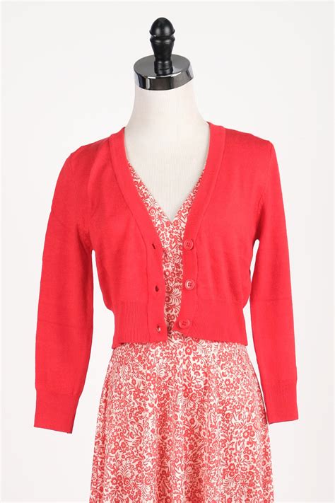 Tomato Red Cropped Cardigan - karina dresses