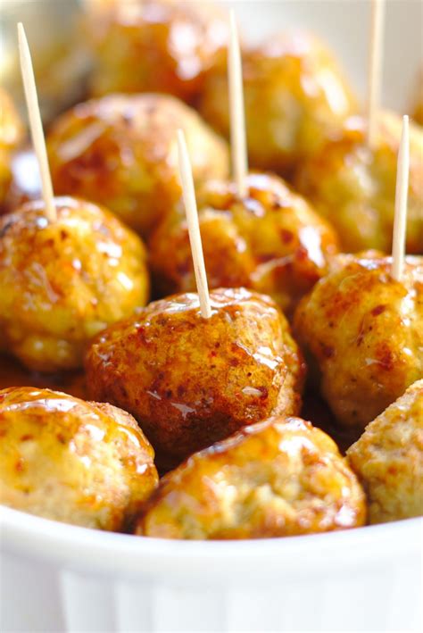 Honey Sriracha Chicken Meatballs - Mildly Meandering