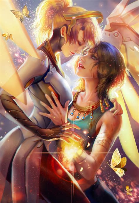Pharah, Overwatch, Mercy, bodysuit, wings wallpaper | anime | Wallpaper ...