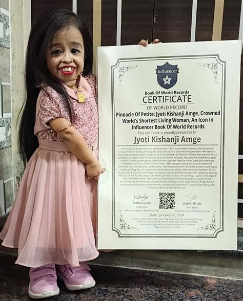 The world's shortest woman, Jyoti Amge, is in the Influencer Book of World Records