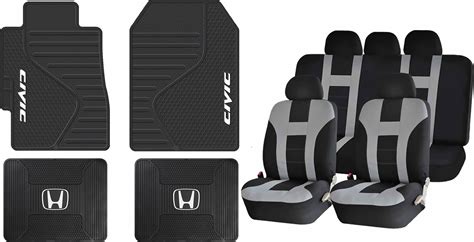 13 Piece ALL Weather Heavy Duty Rubber Front Rear Floor Mats & Gray ...