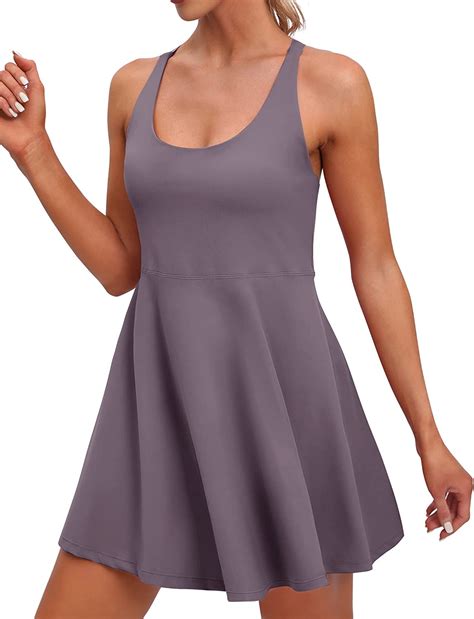 IUGA Womens Tennis Dress Built in Shorts & Bra Adjustable Straps ...