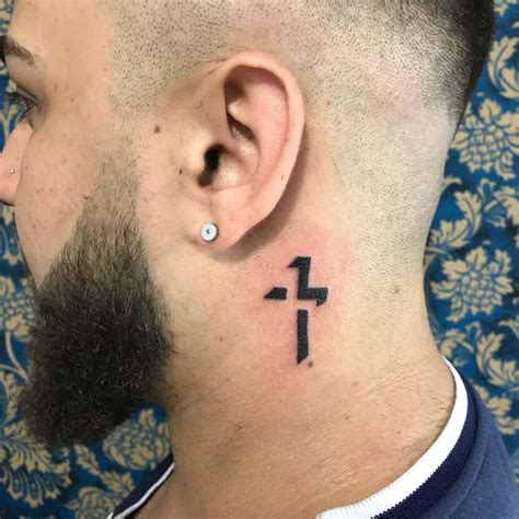 Cross Behind Ear Tattoo - Tattoo Style Trends