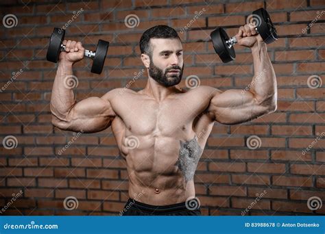 Fitness Instructor Handsome Man in the Gym Gain Muscle Stock Photo ...