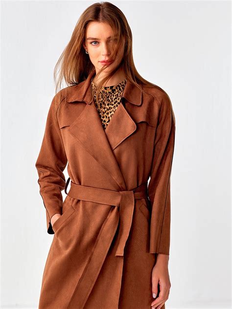 Brown Long Suede Coat