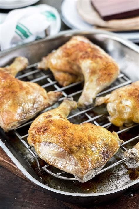 Crispy Baked Chicken Leg Quarters - TheCookful