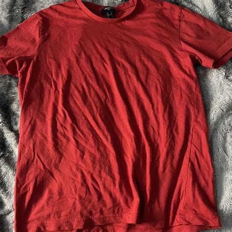 Forever21 basic solid color red mens shirt - Depop