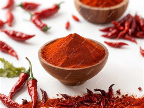 Premium AI Image | Spicy Elegance Indian Red Chili Powder Isolated on ...
