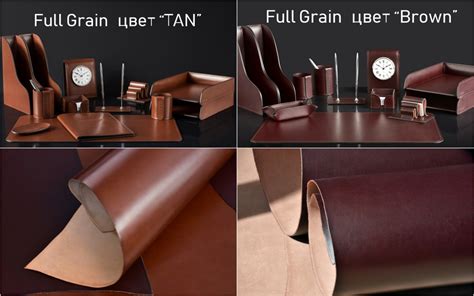 Настольный набор 70319-FG из премиум кожи Full Grain цвет TAN 14 предметов.