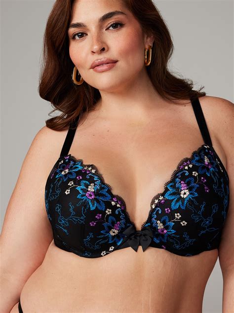 Wallflower Padded Push-Up Bra in Black & Blue & Multi | SAVAGE X FENTY