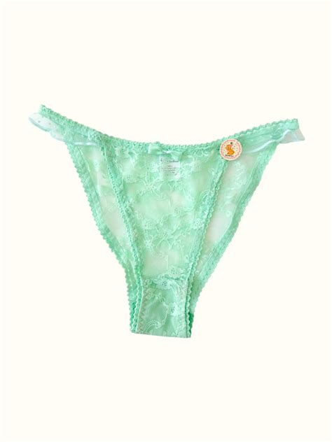 Milanblocks Lace Dreamy Floral Lace Bikini style Panties - GREEN - S-1 ...