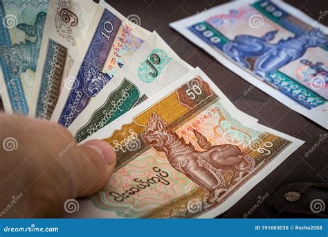 Myanmar Currency, Kyat, Banknotes of Various Denominations Stock Photo - Image of exchange ...
