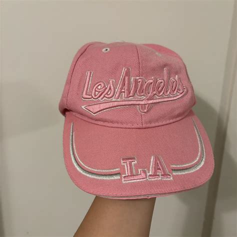 super cute pink los angeles hat - Depop