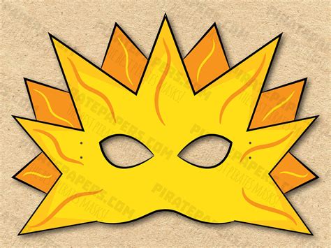 Sun Mask Printable, Paper DIY for Kids and Adults. PDF Template ...