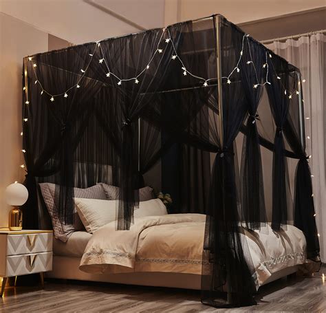 Four Poster Bed King With Curtains at Michael Gates blog