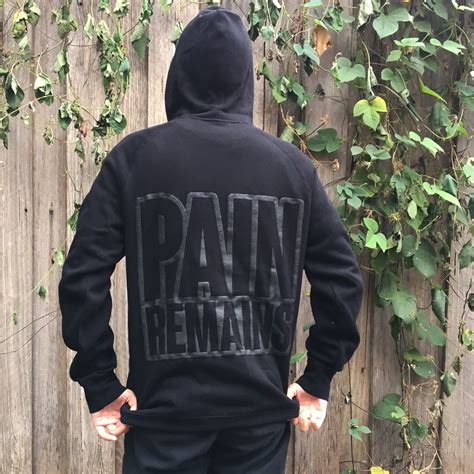 Pain Remains Black Puff Print Hoodie (Black) - Artist First