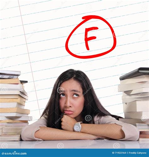 Student Having Bad Grade - F Mark on Paper Stock Photo - Image of ...