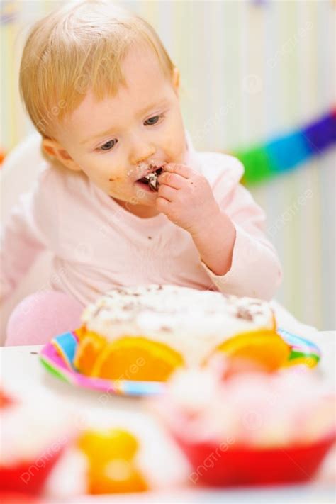 Cute Baby Eating Cake