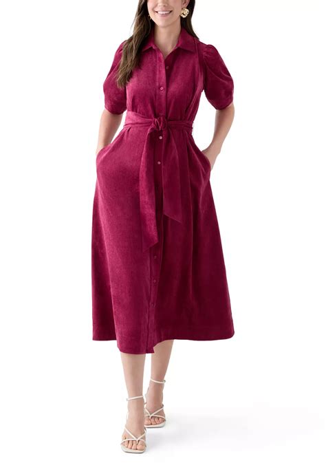 Crown & Ivy™ Women's Elbow Sleeve Corduroy Maxi Dress | Belk