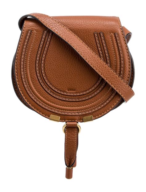 Chloé Leather Mini Marcie Crossbody Bag - Brown Crossbody Bags ...