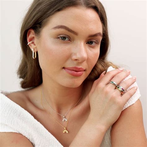 White Enamel U Hoop Earrings By Gold Trip