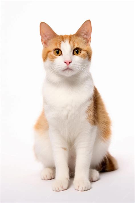 Orange and white Japanese bobtail cat | Premium AI-generated image