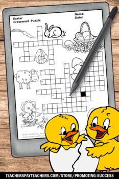 Secular Easter Vocabulary Activity Crossword Puzzle Morning Work Early ...
