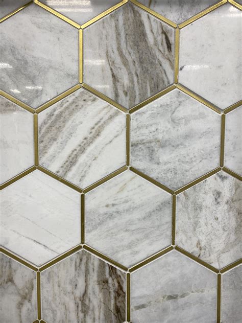 Gold Accented Hexagon Tile for Stylish Flooring