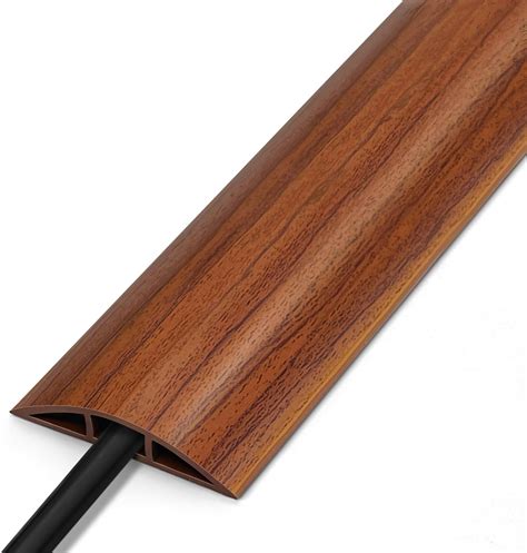 Floor Cord Cover 4FT, Wood Brown Cord Hider Floor, Soft PVC Cord ...