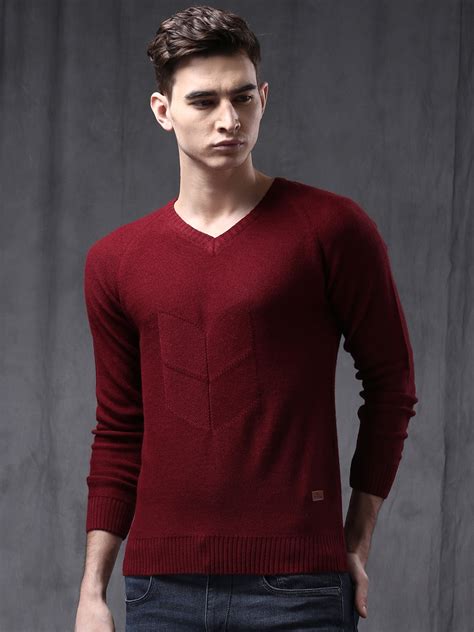 Buy WROGN Men Maroon Sweater - Sweaters for Men 1427860 | Myntra