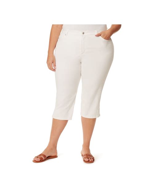 GLORIA VANDERBILT Womens White Zippered Pocketed Button Closure Rivets ...