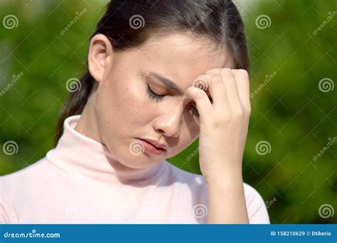 Sad Attractive Minority Adult Female Stock Image - Image of depressed ...