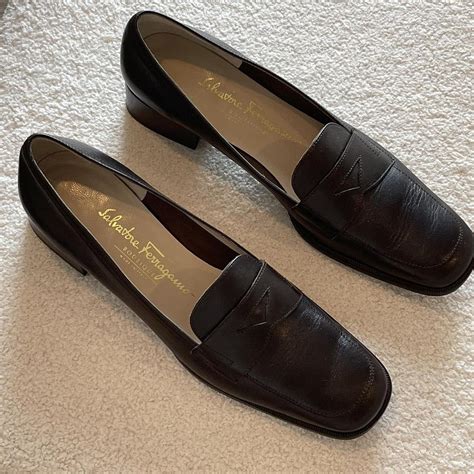 Salvatore Ferragamo Women's Brown Loafers | Depop
