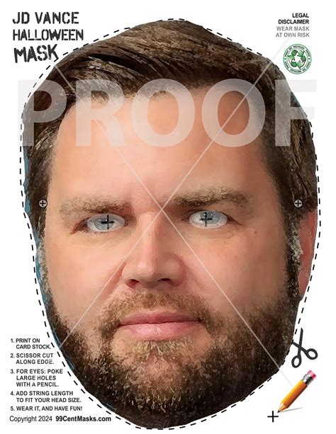 JD Vance Halloween Mask: Political Costume (digital Download) - Etsy